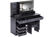 41" Large Size Left Drawer Desktop Vanity TableCushioned Stool Dresser Set, 2 AC2 USB Power W936P230829