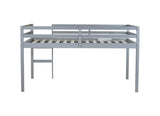 Full Rubber Wood Loft Bed with Ladder,Grey W504P283515