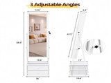 White MDF, painted finish, 1 door 2 fabric drawers 1 shelf, jewelry mirror cabinet 77137697