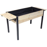 ZNTS Raised Garden Bed, Metal Leg Wood Planter Boxes with Folding Storage Shelf,Elevated Planter Box for W465P182258