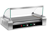 Stainless Steel Hot Dog Maker - 7 Rows, Toughened Glass Hood & 17.7"x9.8" Grill Surface 41605425