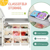Kids Toy Organizer with 14 Bins, Multi-functional Nursery Organizer Kids Furniture Set Toy PP300104AAE