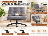 Criss Cross Leg Gaming Office Chair, Height Adjustable & Rocking Function, 360&deg Swivel, Dual Use 75017806