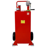 ZNTS 30 Gallon Gas Caddy With Wheels, Fuel Transfer Tank Gasoline Diesel Can Reversible Rotary Hand W46568159