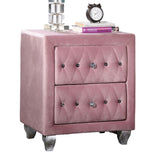 Beautiful Pink Color 1pc Nightstand Bedroom Furniture Bedside Table Crystal-like Acrylic Knob B011P218332