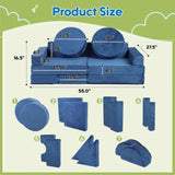 14 pcs Kids Sofa Modular Play Couch Convertible Toddlers Couch Set Furniture Sofa Set for Bedroom 56007114