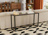 Narrow console table, high-end edge wrapped foyer table, entrance, industrial corridor table, living W578P357536
