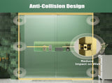 56"-60" W x 72" H Brushed Gold Aluminum Frame Double Sliding Shower Door, 1/4" Clear Tempered T5595P495095
