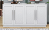 TREXM Sideboard Buffet Cabinet with Storage, Buffet Cabinet with Adjustable Shelves and Silver N715P192557K