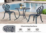 3 PCS Outdoor Set, All-Weather Cast Aluminum Tulip Table and Chairs Set of 2, Patio 50860135