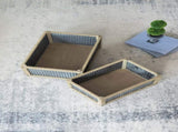 Set Of 2 Rectangular Rustic Planter, L20x14x11.5" S17x12x10" W2078P323425