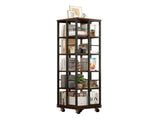 5 Tiers Rotating Bookshelf, Corner, 360 Display Wood Spinning Bookshelves, Floor Standing 41302090