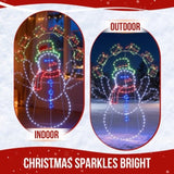 5FT Fun Juggling Snowman Christmas Yard Decorations, Pre-lit 2D Animated Snowman with 358 LED 52375497