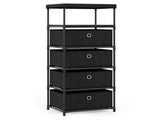 4-Drawer Fabric Storage Cabinet - Removable Foldable Drawers, Industrial Wood Top, Metal Frame with 35054697