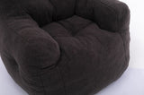 010-Soft Teddy Fabric Tufted Foam Bean Bag Chair With Teddy Fabric Dark Gray W52753862