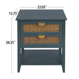 2 Drawer Side table,Naturel Rattan,End table,Suitable for bedroom, living room, study W68858072