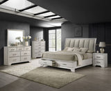 1pc Contemporary Style Storage Drawers Dresser Bedroom Solid Wood Wooden Furniture White Mist Finish B011P228954