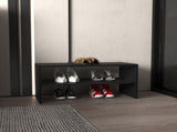 Shoe Rack 13.7" H, with 2 Shelves, Black B097P250841