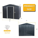 8ft x 6ft Outdoor Metal Storage Shed with Metal foundation,Black W540P175677