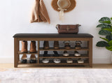 A height-adjustable long shoe-changing bench,made of natural rubberwood,comes with a comfortable W487P289973
