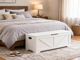 Kids Storage Bench, Wooden Toy Box Chest with Safety Hinge, Toddler Storage Cabinet for Playroom, 48946195