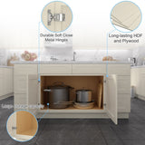 30"in W x 24"in D x 34.5"in H in Antique White Plywood Ready to Assemble Sink Base Cabinets with T3210P296662