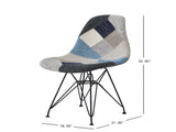 Patchwork Accent Chair Bohemian Style Fabric Chair with Chromed Legs Geometric Pattern Chair, 18"D N772P293303P