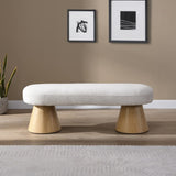 Dining Bench for Dining Room, Upholstered Bedroom End of Bed Entryway Bench Fabric Ottoman for N779P253575W