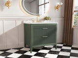 Fully Assembled 30'' Green Freestanding Single Sink Bathroom Vanity with Solid Wood Construction and W1826P308974