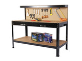 Steel Workbench Tool Storage Work Bench Workshop Tools Table W/Drawer and Peg Board 63" 84800870