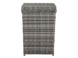 With Top Cover Iron Frame Rattan Trash Can Gary Gradient 14100479