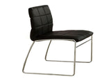 Set of 2 Leatherette Upholstered Side Chairs in Black and Chrome B016P156845