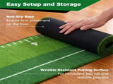 Indoor Golf Putting Mat with Ball Return Track 2 Hole Sizes Distance Markings 3 Balls Included 19429205