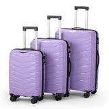 ZNTS FCH V-shaped stripes 3-in-1 PP trolley case 20in 24in 28in PP iron trolley fashionable color - taro 87245247