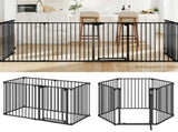 6-Panel Expandable Safety Gate , 270&deg Rotatable Baby/Pet Barrier for Fireplace Stairway 75664819