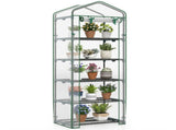 White 5-Tier Mini Greenhouse with PE Grid Cover, Tool-Free Assembly Portable Grow Tent for Indoor 08901361