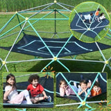 ZNTS 13ft Geometric Dome Climber Play Center, Kids Climbing Dome Tower with Hammock, Rust & UV Resistant MS306993AAF