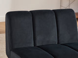 24.4" Wide Modern Upholstered Armless Chair with Black Metal Legs, Velvet Accent Chair for Living W3098P308779