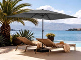 10 x 6.5 FT Square Patio Umbrella, Tilting Outdoor Sun Shade Umbrella with 6 Iron Ribs & Iron Pole, 19146817