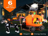 10.2x2.6x5.9ft Halloween Inflatable Carriage - 6 LED Lights, Premium Polyester , 20611597