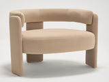Accent Chair Living Room, Velvet Comfy Single Sofa Chair Mid-Century Modern Armchair Wooden Legs 15010744