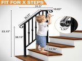 Matte Black Outdoor 2-Step Iron Handrail 08040361