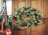 24'' Lighted Christmas Wreath with Warm White LED Lights 23678392
