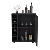 Wick Bar Cart with Integrated Wine Storage, Spacious Cabinet and Smooth Rollers B200P188879