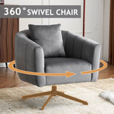 360&deg Swivel Accent Chair, Modern Velvet Fabric Living Room Armchair, Comfy Wide Upholstered with 42158642