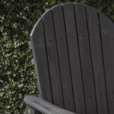 Outdoor Weather Resistant Acacia Wood Adirondack Dining Chairs , Dark Gray Finish 64844.00DGRY