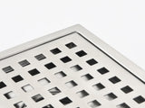 6 Inch Square Shower Drain with Removable Square Patterned Grate, 304 Stainless Steel with Flange 49499527