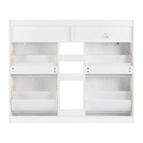 4 Drawers 2 Drawers with Top Baffle Shoe Cabinet Particle Board 128*25*107cm White 41329802