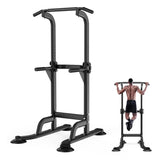 ZNTS Power Tower Workout Dip Station Pull Up Bar, Height Adjustable Multi-Function Dip Stand for Home Gym 10184145