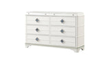 Laguna Modern Style 6- Drawer Dresser Made with Wood, Hidden Jewelry Drawer and Crystal Accents in B009P270823